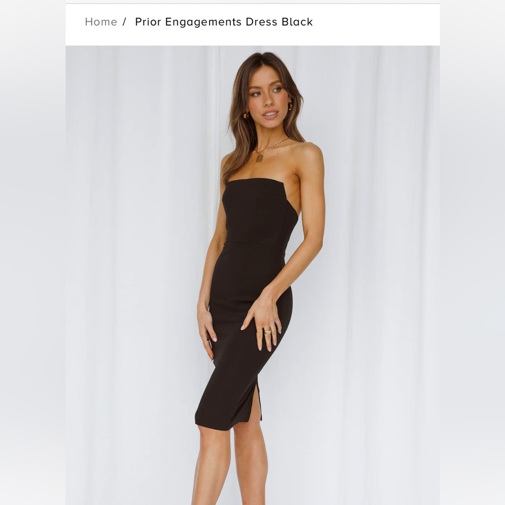 Strapless black hello molly dress